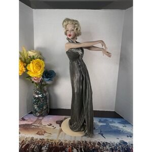 Franklin Mint "Marilyn Monroe" Porcelain Doll 19" Gentlemen Prefer Blondes" 1994